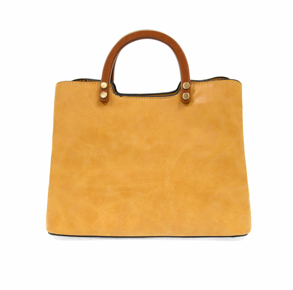 Angie Wood Handle Handbag