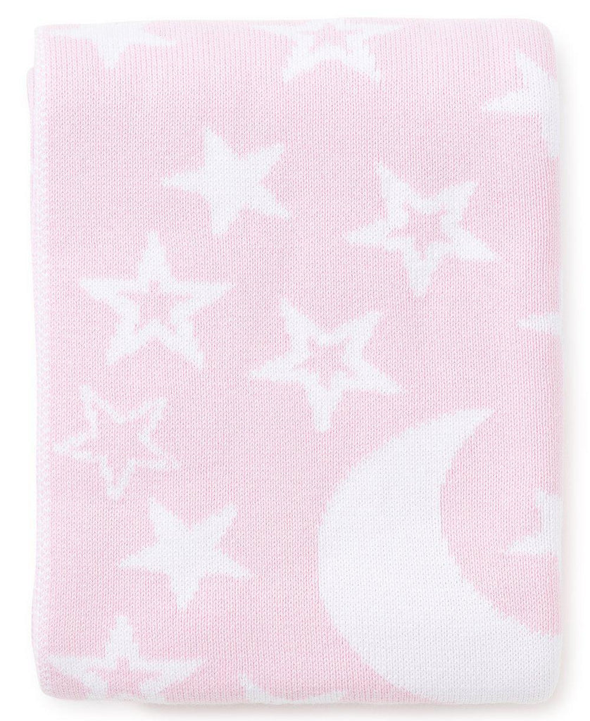 Pink Moon & Star Knit Novelty Blanket