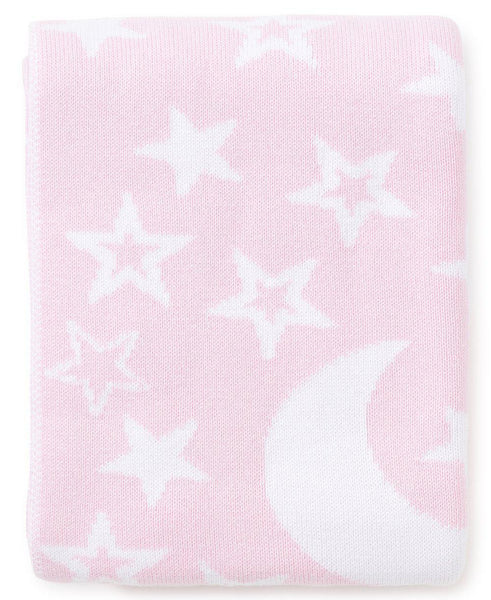 Pink Moon & Star Knit Novelty Blanket