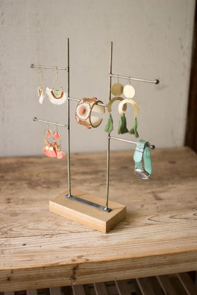 Wood and Metal Jewelry Rack