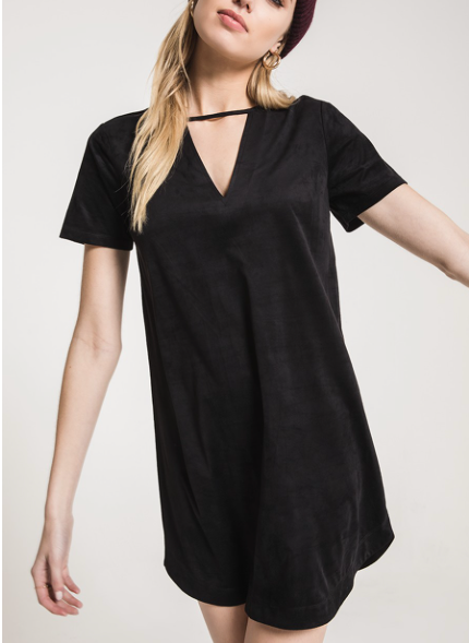 The Faux Suede Cutout Dress
