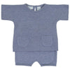 Heather Blue Knit Short Set