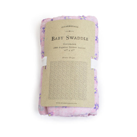 Pink Floral Baby Swaddle Blanket