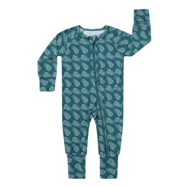 Hand Smocked Charmed Blue Footie with Collar – Blume Organics