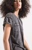 The Washed Cotton T-Shirt Dress in Black