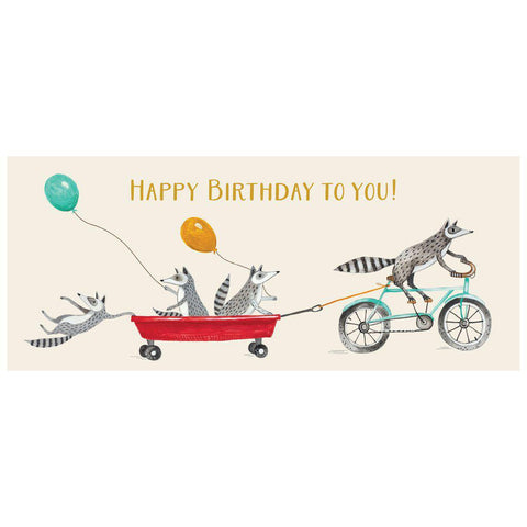 Happy Birthday Raccoons Card