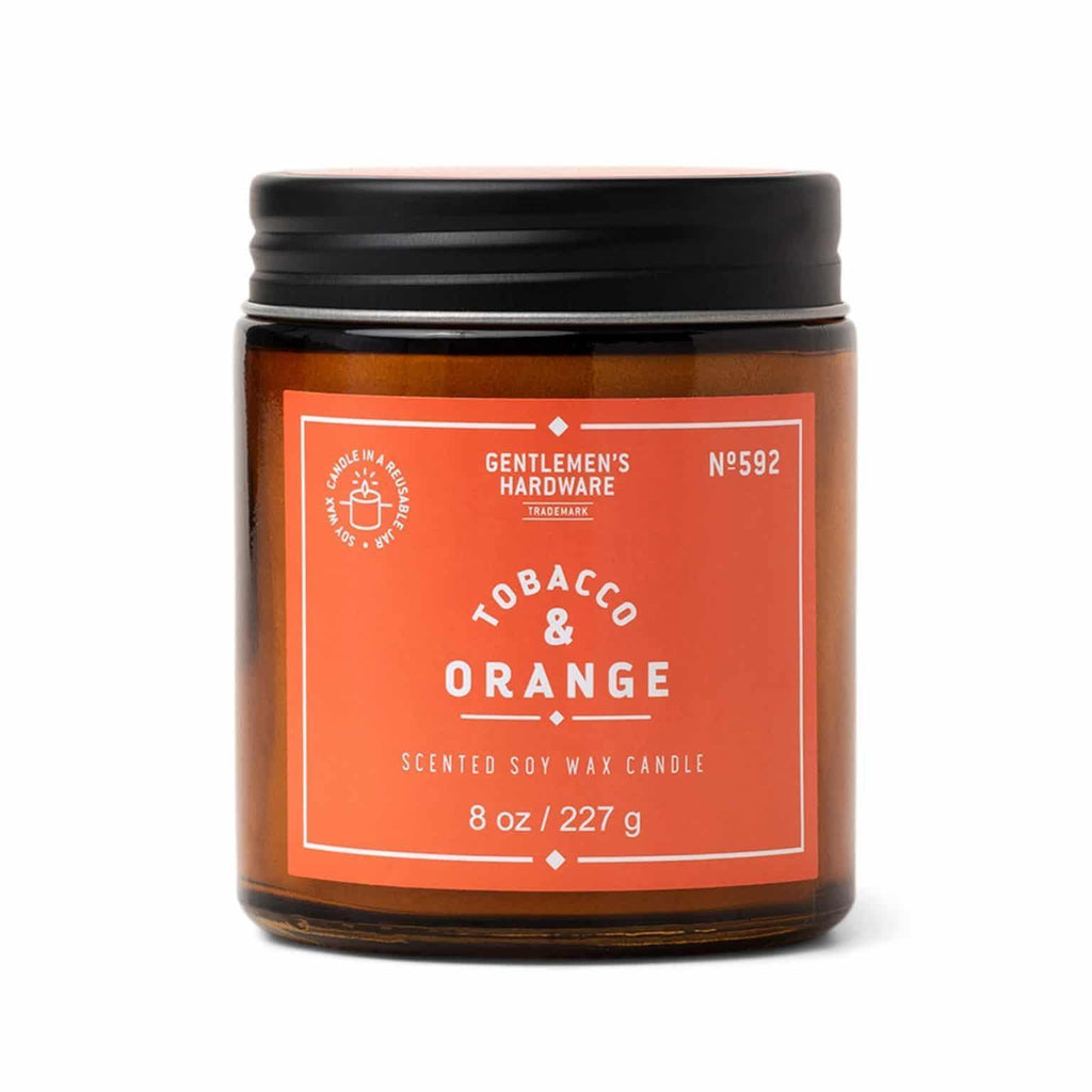 Tobacco & Orange Amber Glass Soy Candle