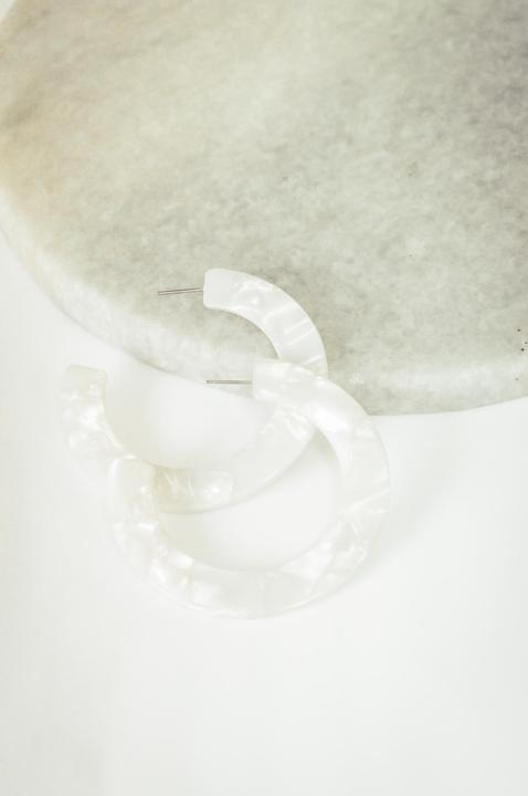 Ezra Shell Hoop Acrylic Earring