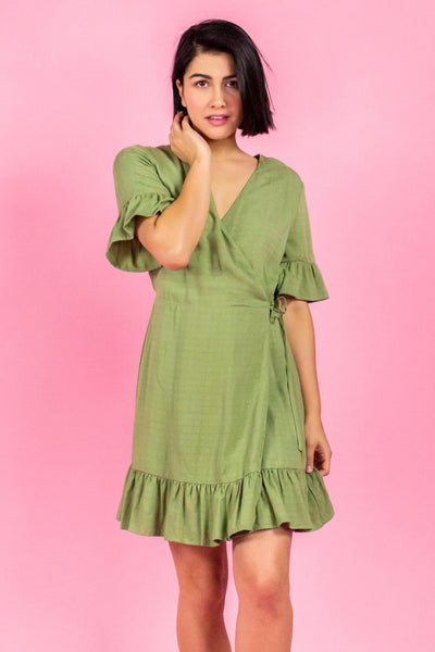 Avocado Ruffle Dress