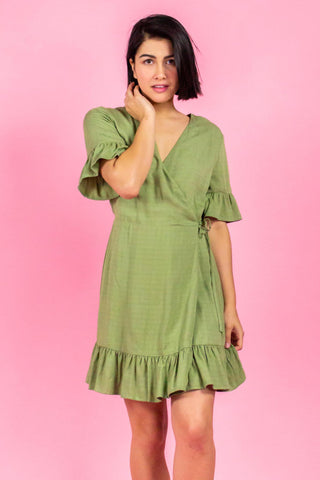 Avocado Ruffle Dress