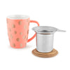 Bailey Peach and Copper Ceramic Tea Mug & Infuser