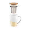Bailey Gold Dipped Ceramic Tea Mug & Infuser