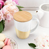 Bailey Gold Dipped Ceramic Tea Mug & Infuser
