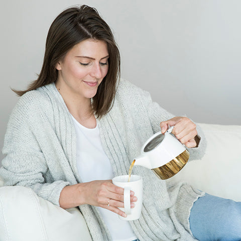 Harper Gold Dipped Ceramic Teapot & Infuser