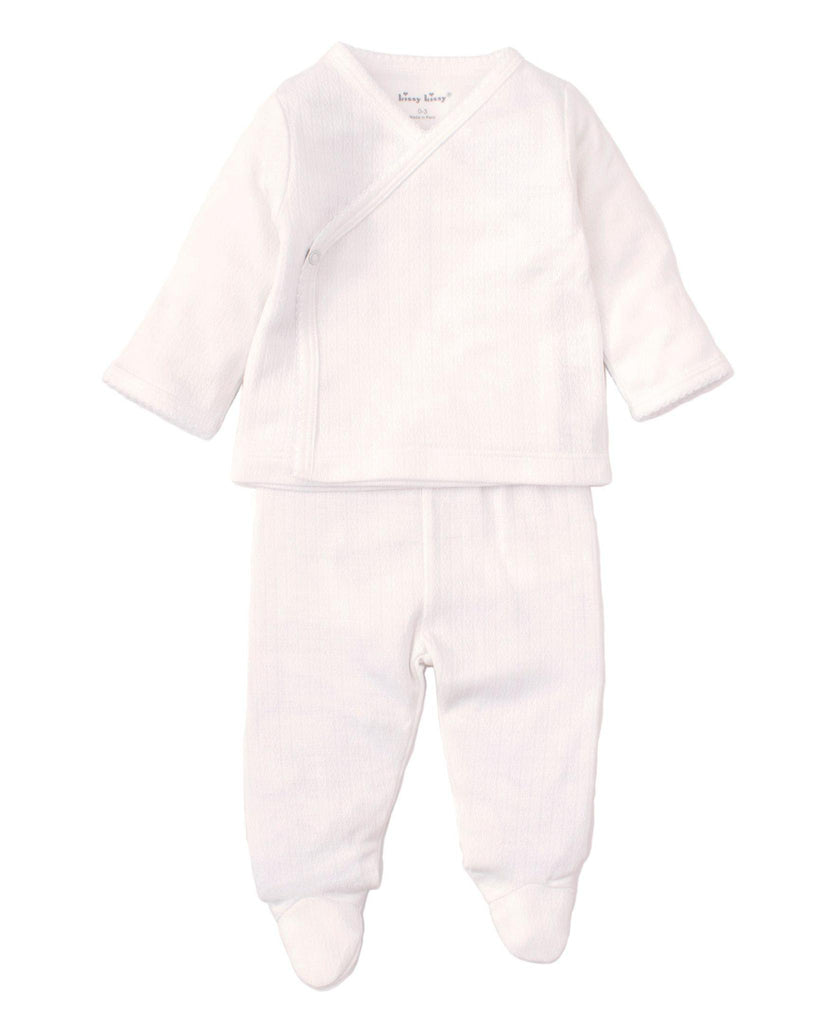 White Pointelle Footed Set