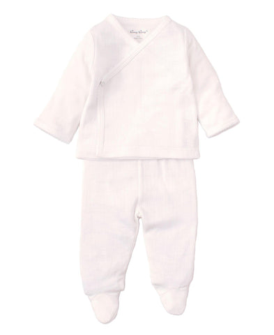 White Pointelle Footed Set