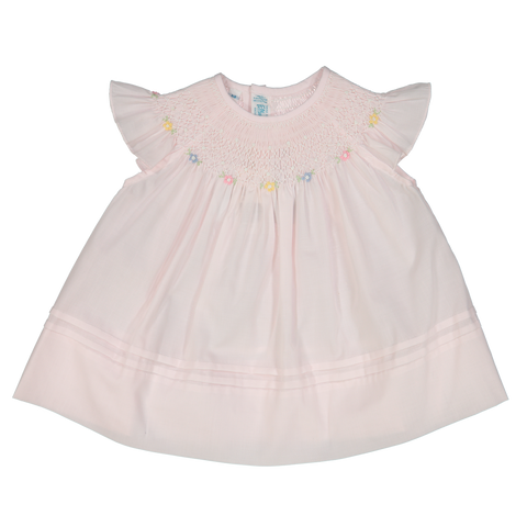 Pink Bishop Collar Fly Sleeve Dress