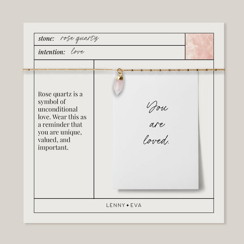 Berklee Necklace, Rose Quartz
