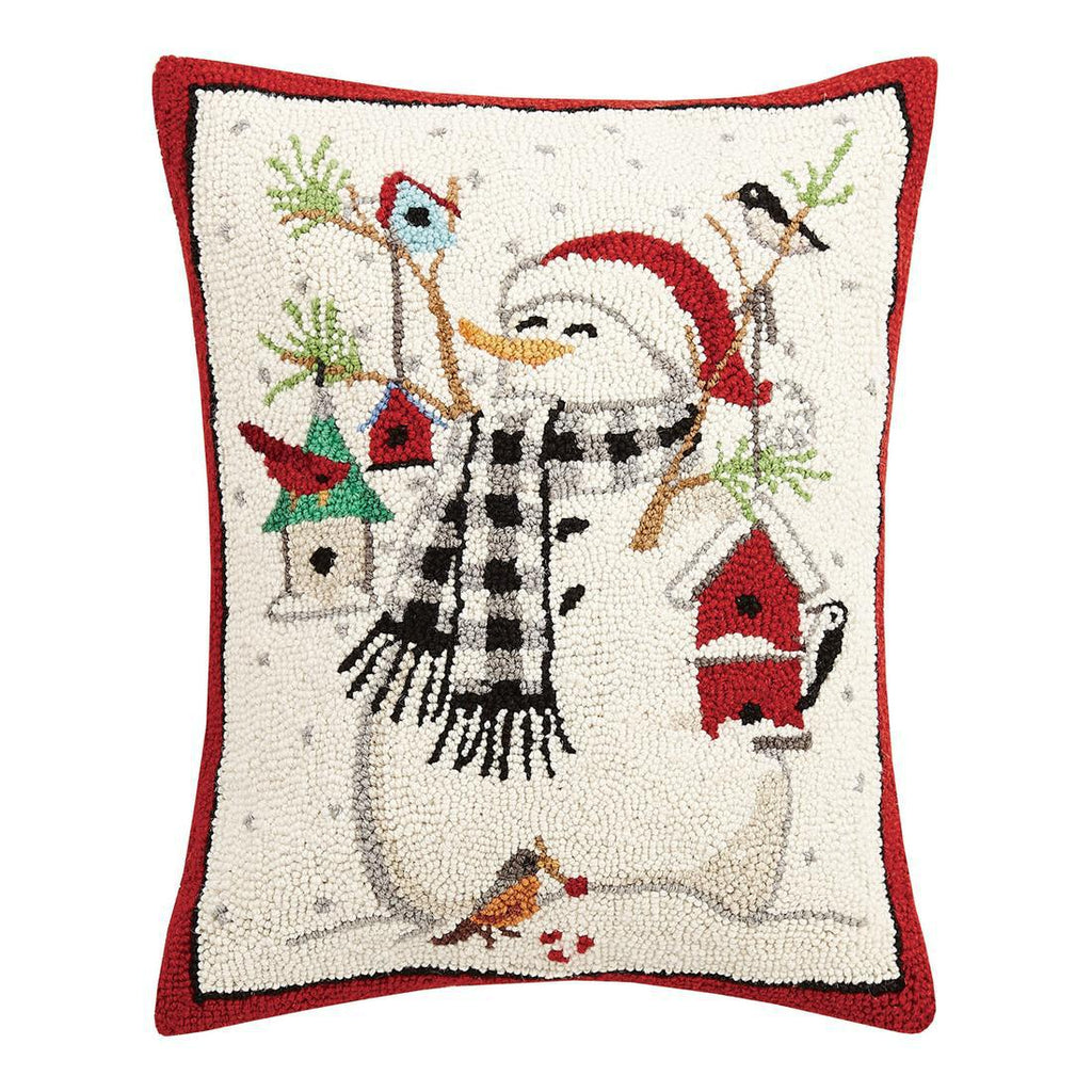 Snowman with Birds Pillow