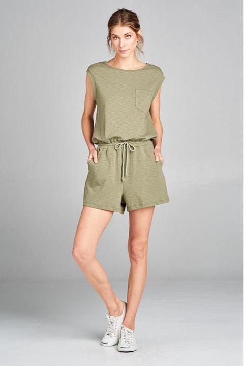 Casual Olive Romper