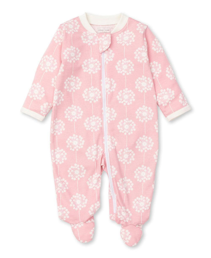 Flowers Pink Zip Footie