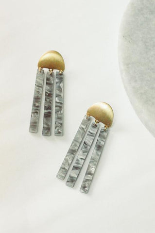 Tensely Drop Grey Earring