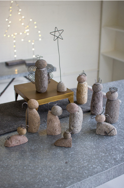 River Rock Nativity Set