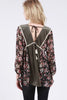 Velvet Stripe and Floral Top