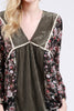Velvet Stripe and Floral Top