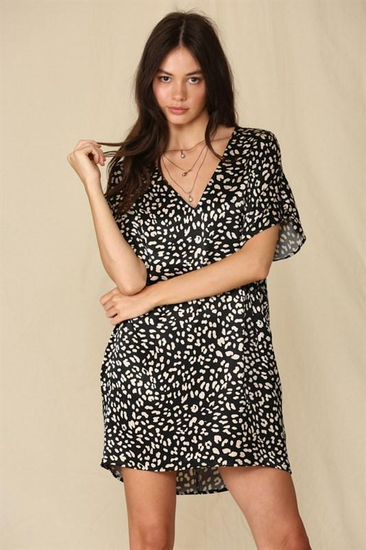 Satin Leopard Dress