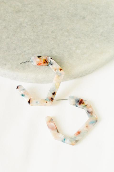 Hex Funky Tortoise Hoop Earring
