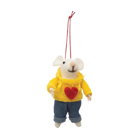 Heart Mouse Ornament