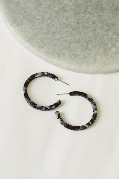 Kourt Grey Tortoise Hoop Earring