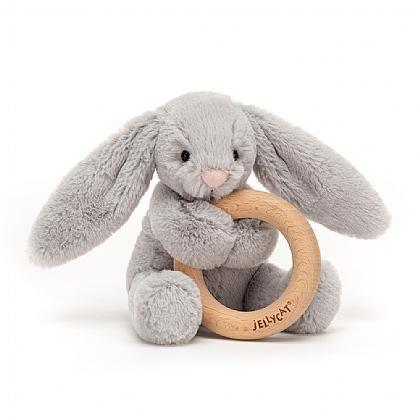 Bashful Gray Bunny Ring Toy
