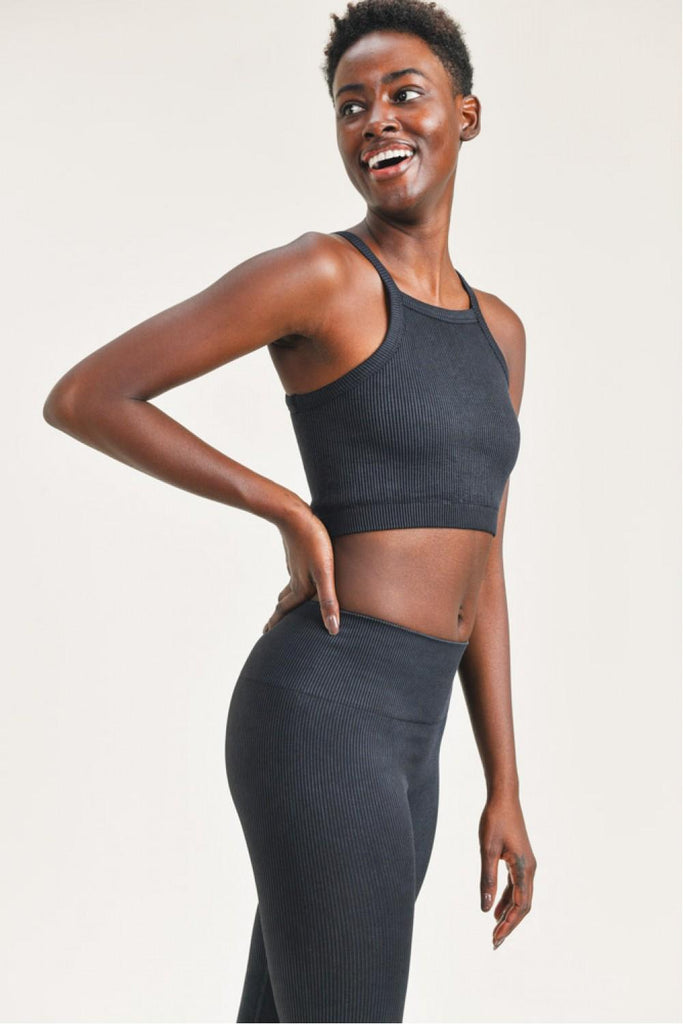 Black Rib Bra
