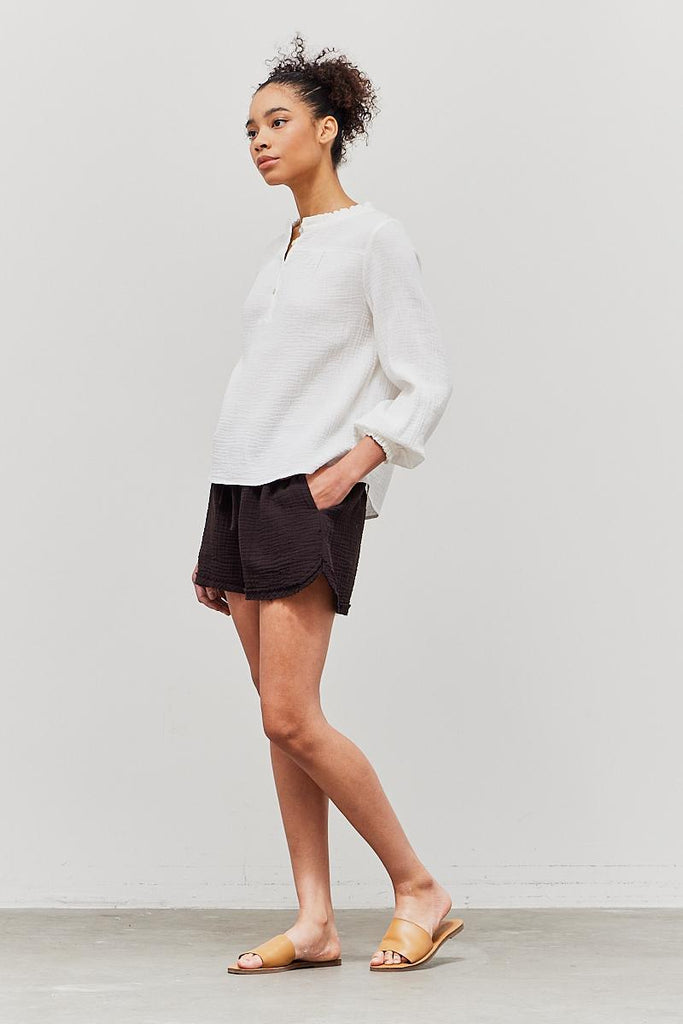 Gauze Ruffle Blouse