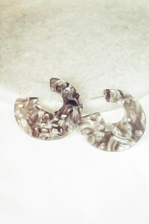 Clara Wide Chrome Hoop Earring