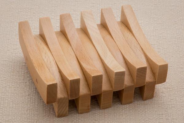 Double Curved Wooden Soap Dish