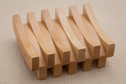 Double Curved Wooden Soap Dish