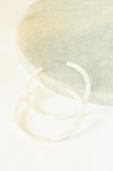 Lizzie Shell Acrylic Hoop Earring
