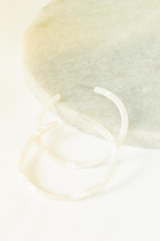 Lizzie Shell Acrylic Hoop Earring