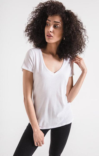The Mya Premium Sleek Jersey V-Neck Tee