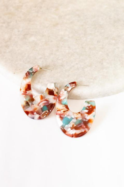Oscar Wide Funky Tortoise Hoop Earring