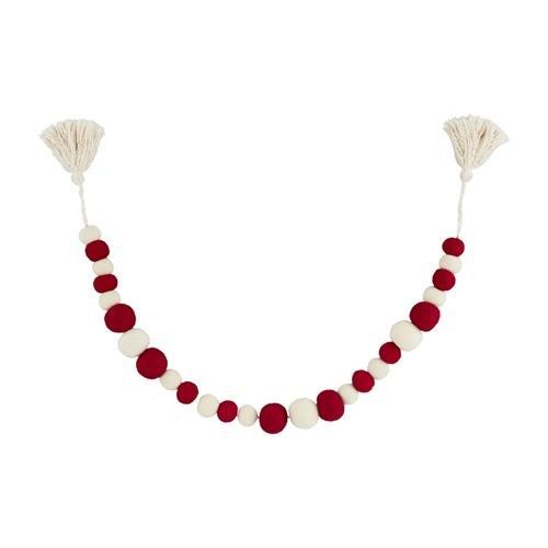 Red/White Felt Tassel Garland