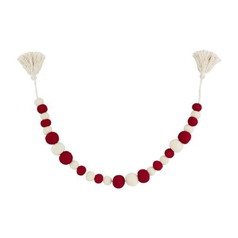 Red/White Felt Tassel Garland