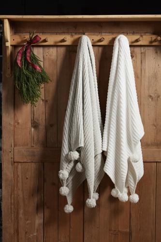 Chenille Pom Pom Blanket