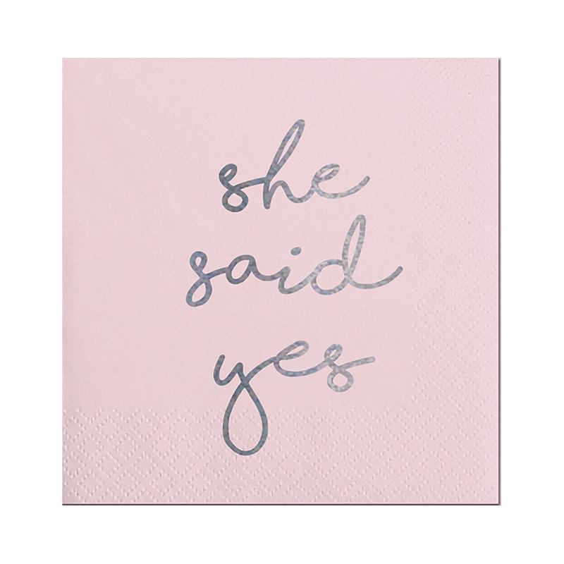 She Said Yes Cocktail Napkin