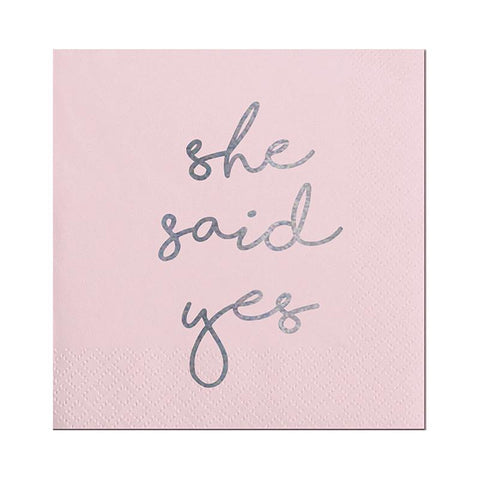 She Said Yes Cocktail Napkin