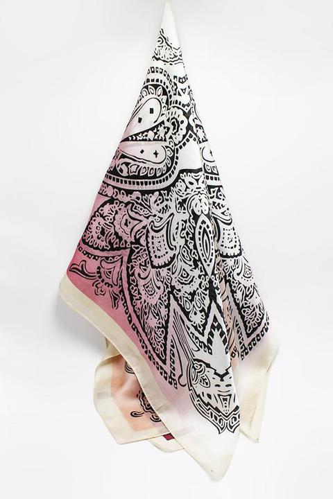 Pink Paisley Silk Scarf