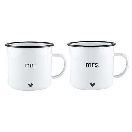 Mr. & Mrs. Enamel Mug Set